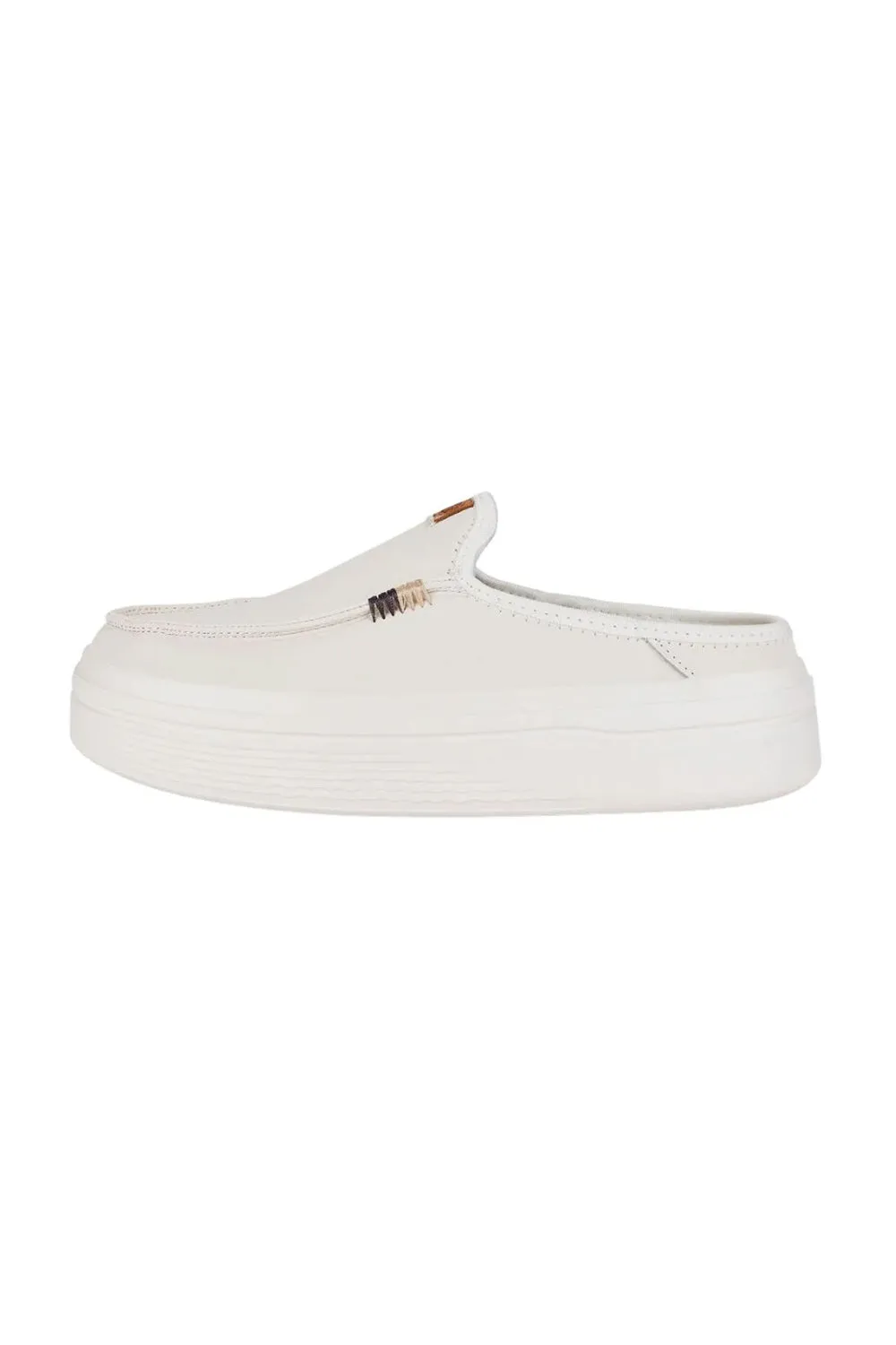 HEYDUDE Women’s Austin Lift Leather Shoes in White | 41759-100
