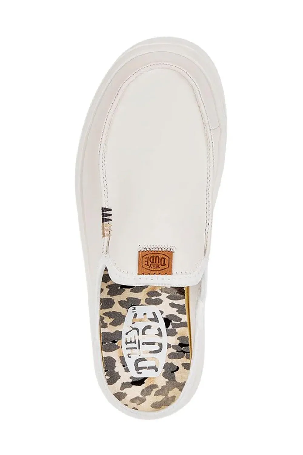 HEYDUDE Women’s Austin Lift Leather Shoes in White | 41759-100