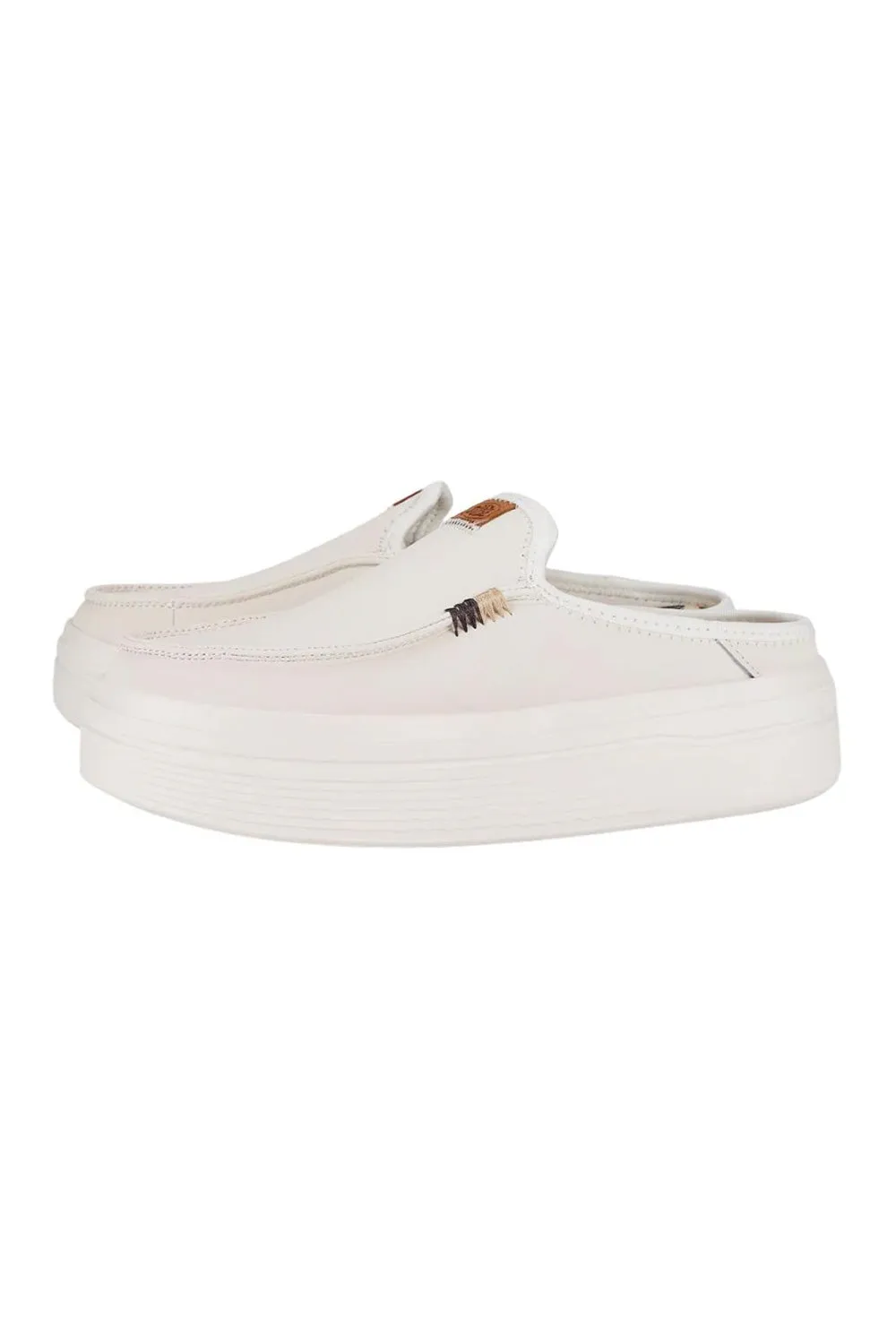 HEYDUDE Women’s Austin Lift Leather Shoes in White | 41759-100