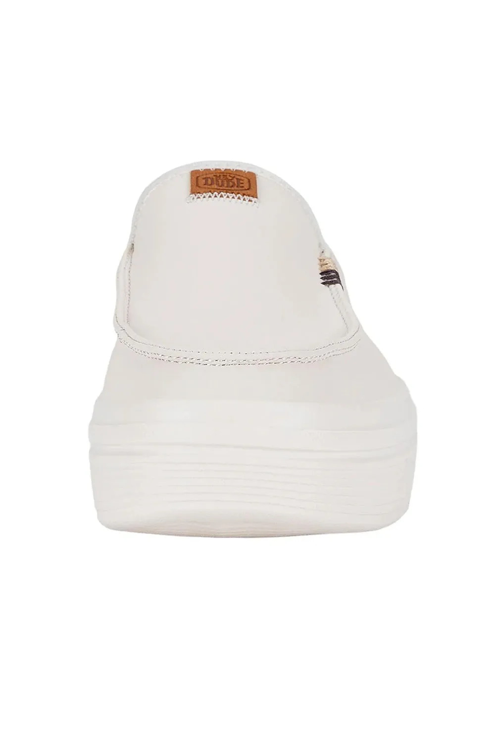 HEYDUDE Women’s Austin Lift Leather Shoes in White | 41759-100