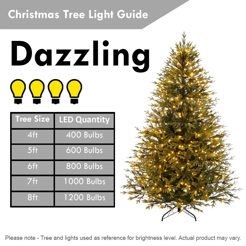 Homcom 3FT White Light Artificial Christmas Tree with 90 LEDs Star Topper Tri-Base Full Bodied Seasonal Decoration