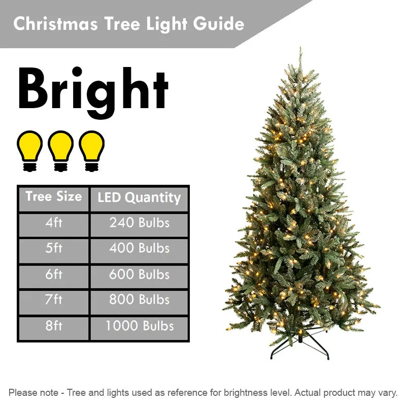 Homcom 3FT White Light Artificial Christmas Tree with 90 LEDs Star Topper Tri-Base Full Bodied Seasonal Decoration