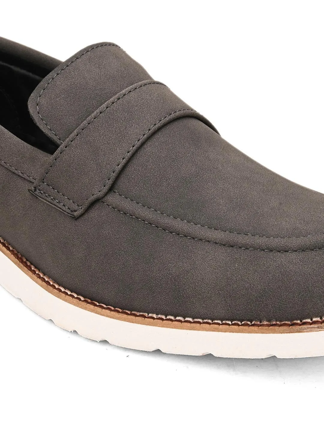 Hydes N Hues Men Grey Slip-On Casual Shoes
