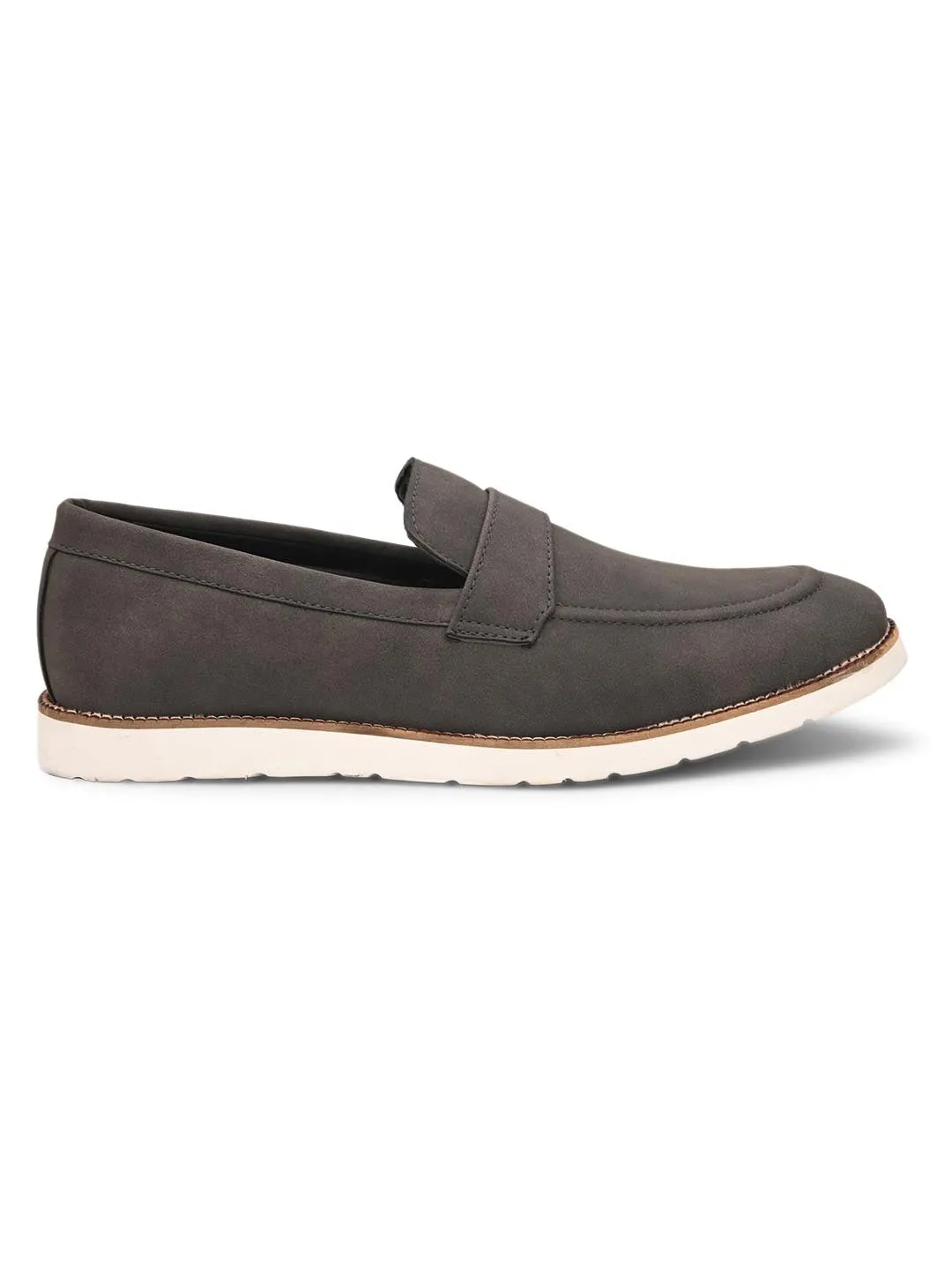Hydes N Hues Men Grey Slip-On Casual Shoes