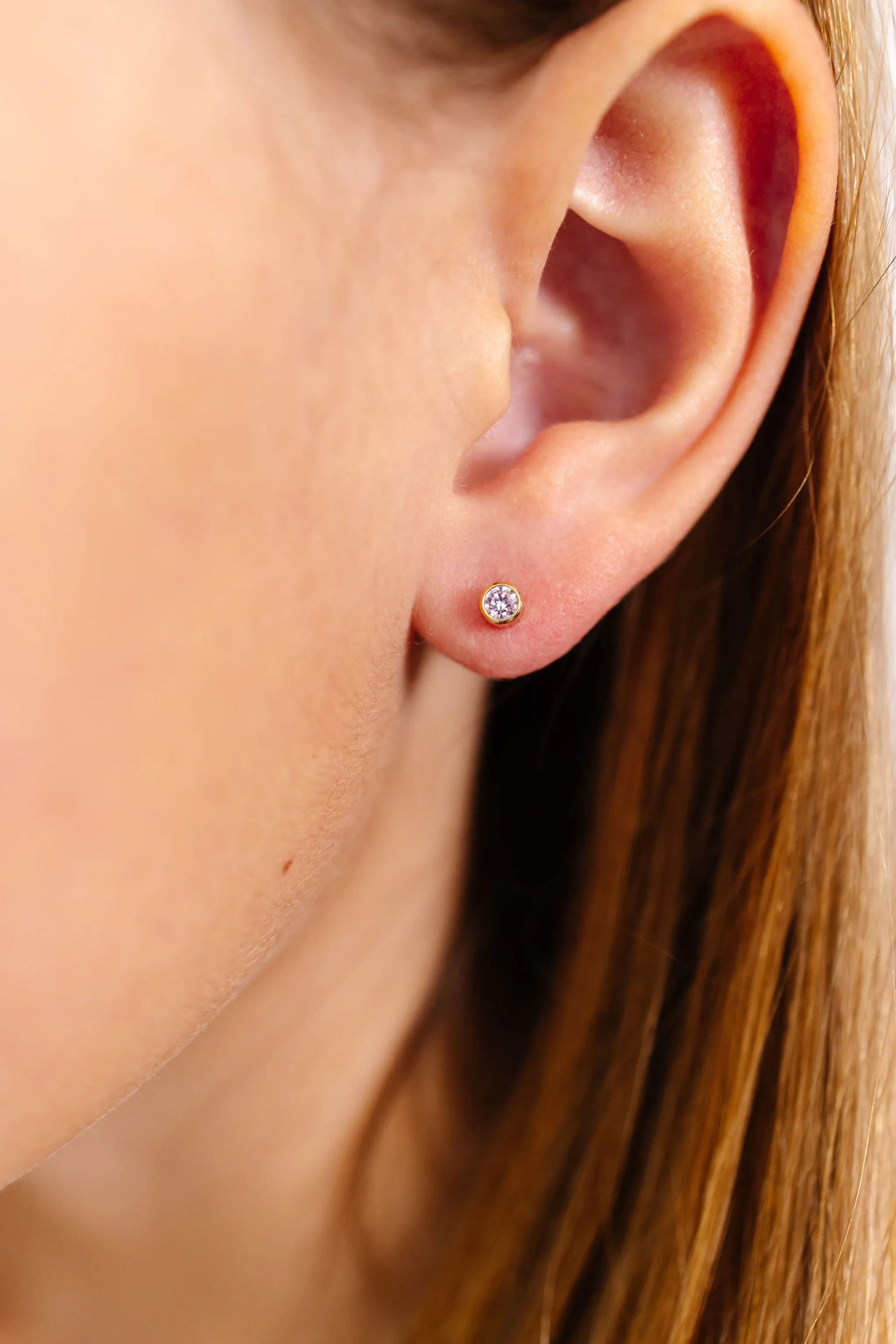 June Birthstone Stud Earrings