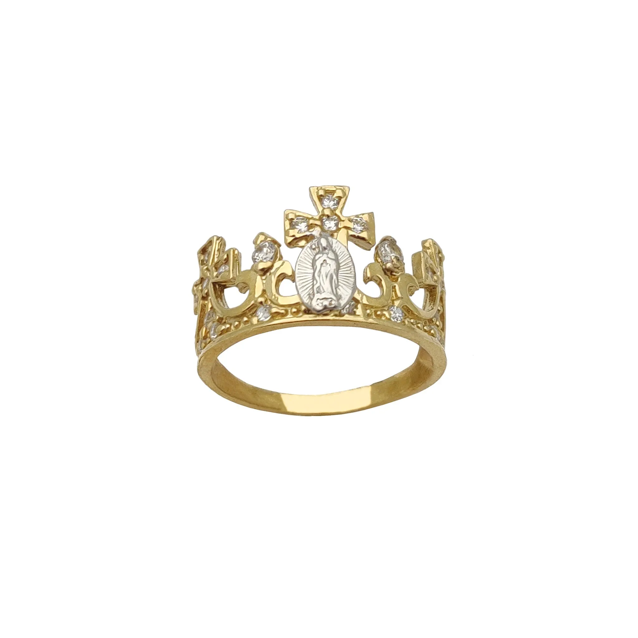 King's Crown Virgin Mary Ring (14K)