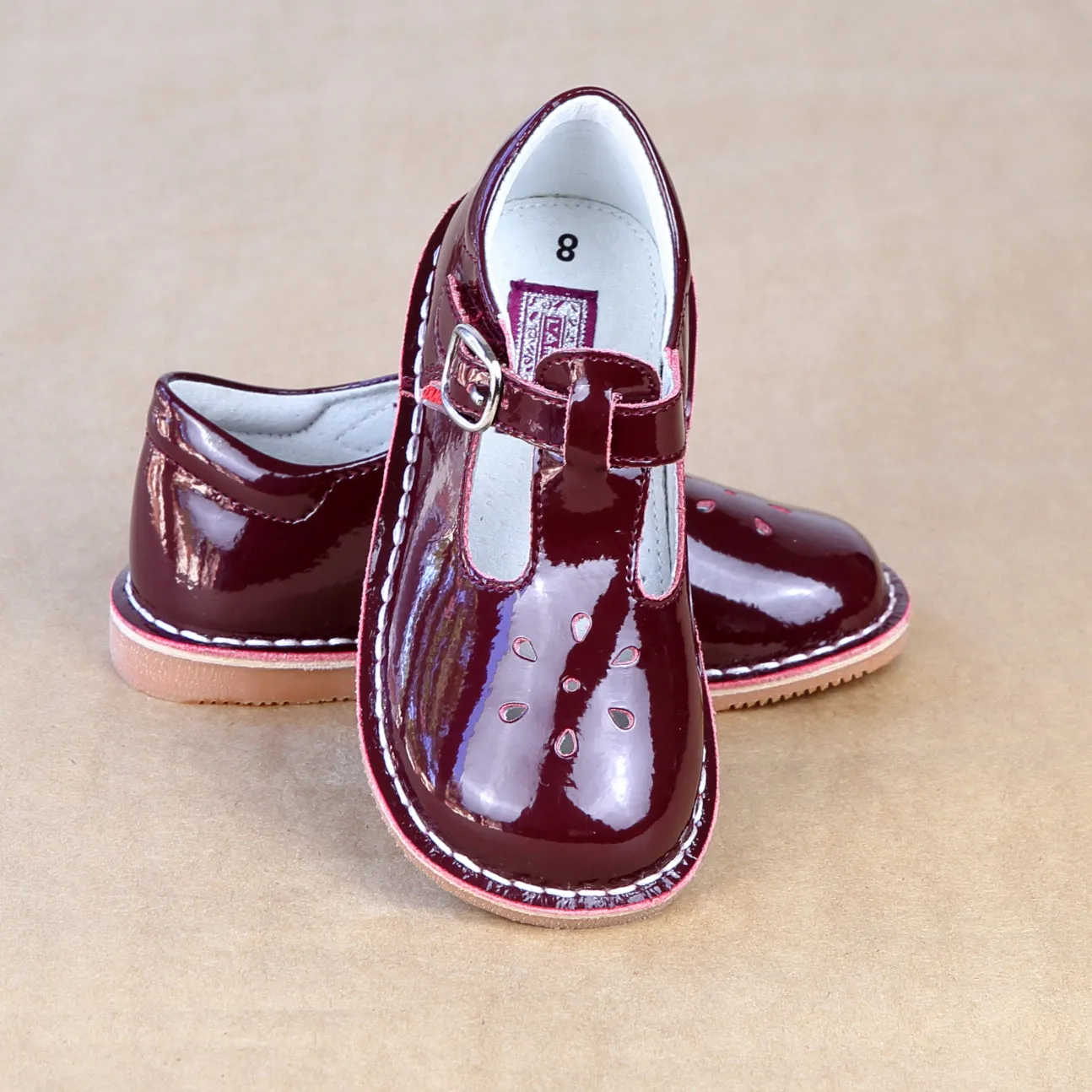 L'Amour Girls Joy Patent Classic T-Strap Mary Janes