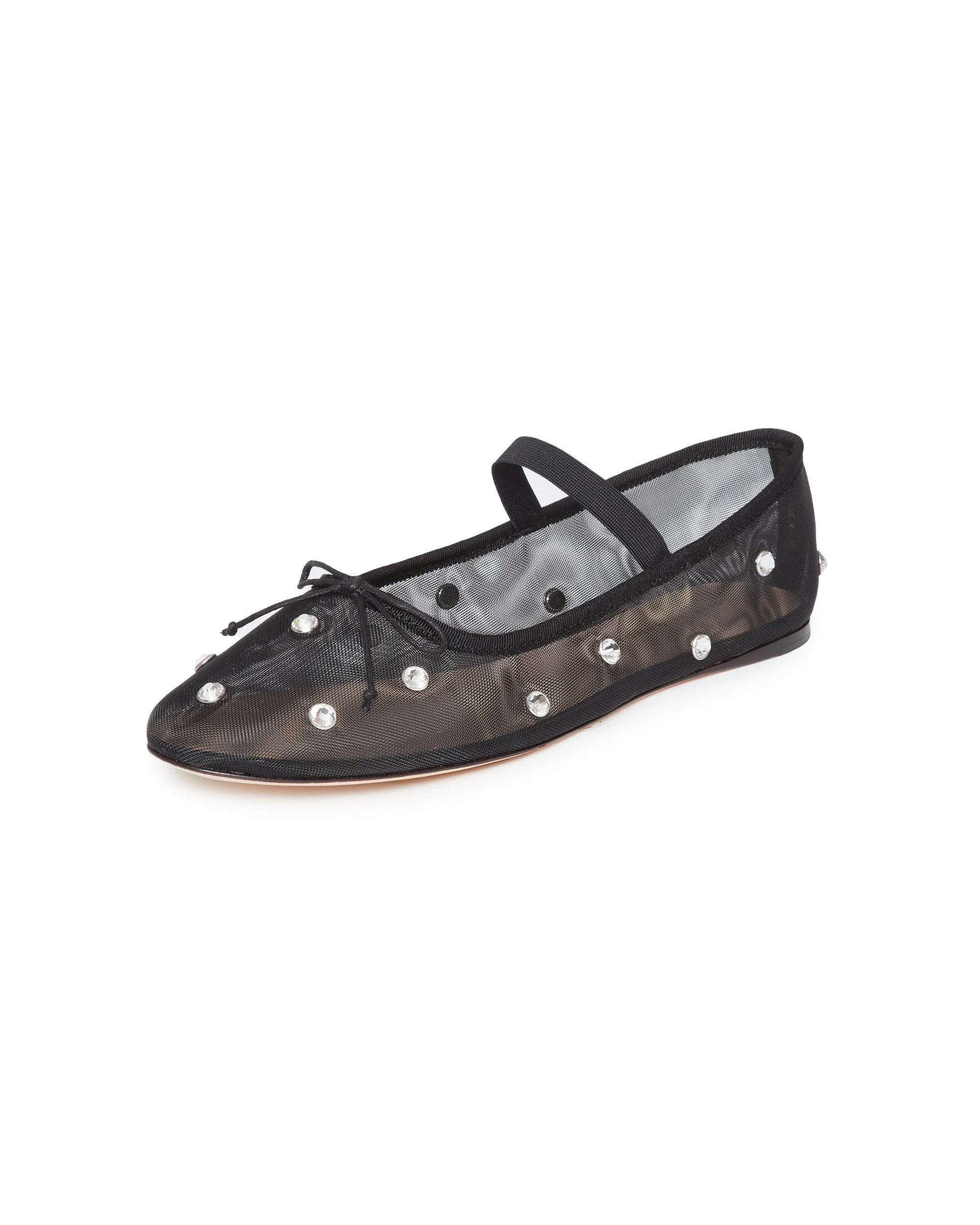 Leonie Soft Ballet Flat in Black/Crystal