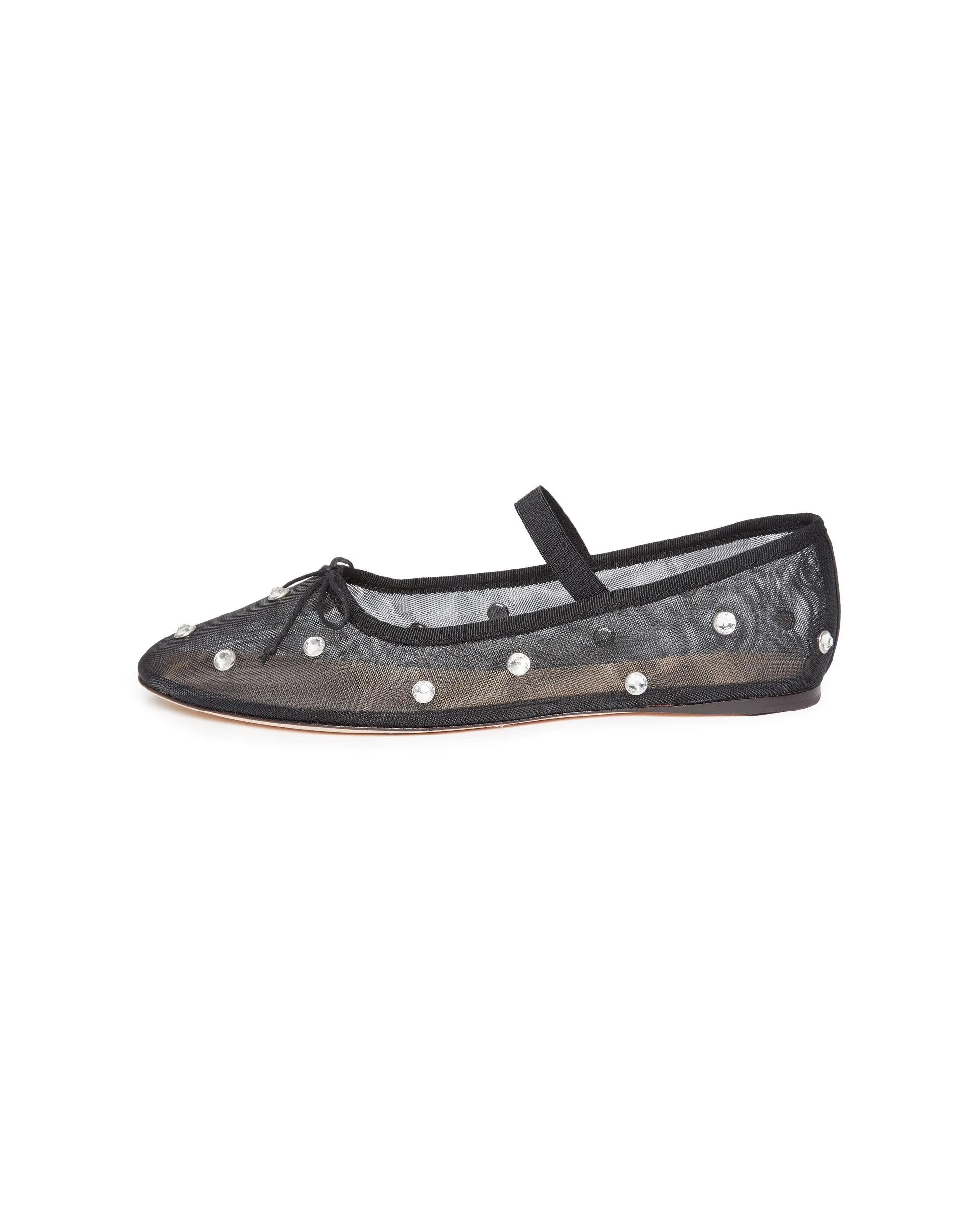 Leonie Soft Ballet Flat in Black/Crystal