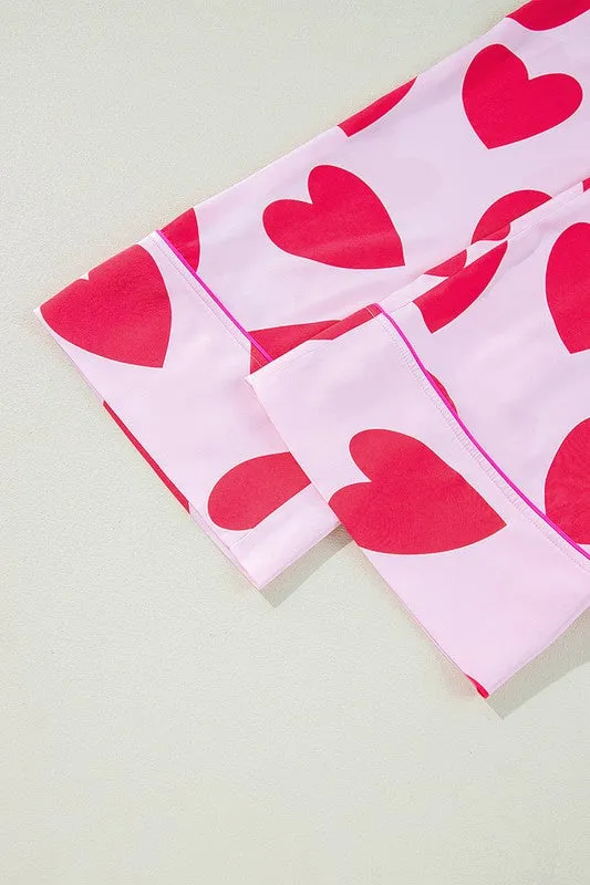 Love Heart Valentines Pajamas Set