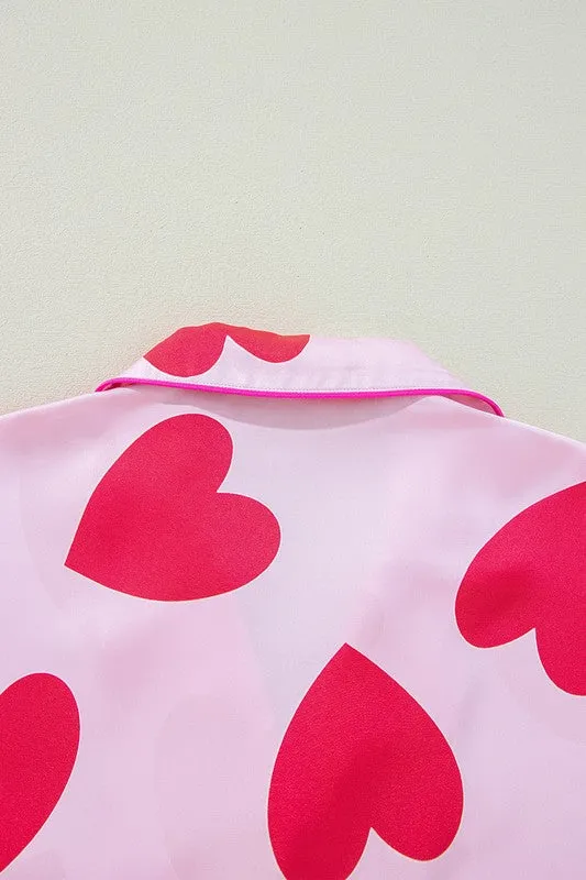 Love Heart Valentines Pajamas Set