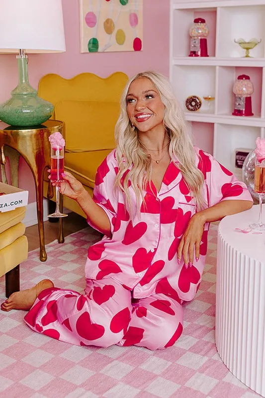 Love Heart Valentines Pajamas Set