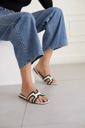 Mallorca H Flats - Black-Beige