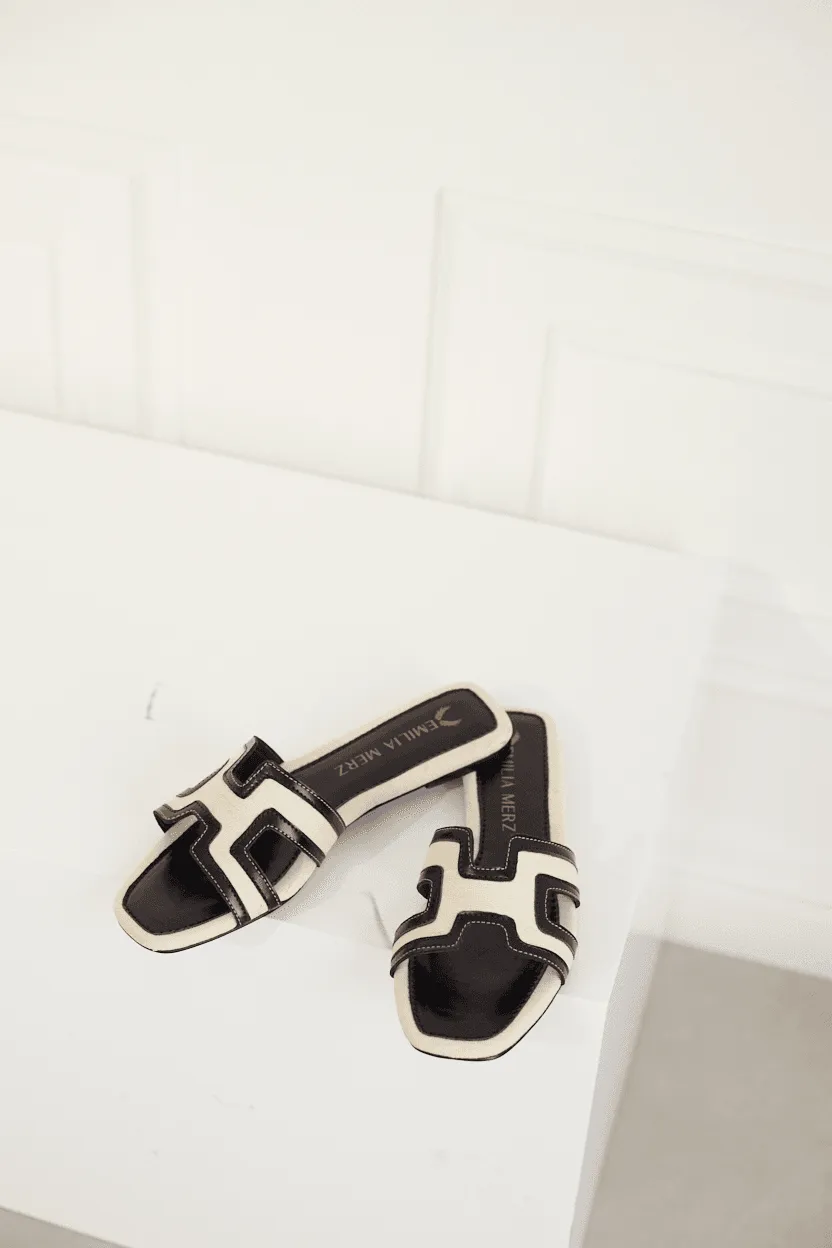 Mallorca H Flats - Black-Beige