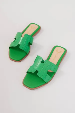 Mallorca H Flats - Croco Green