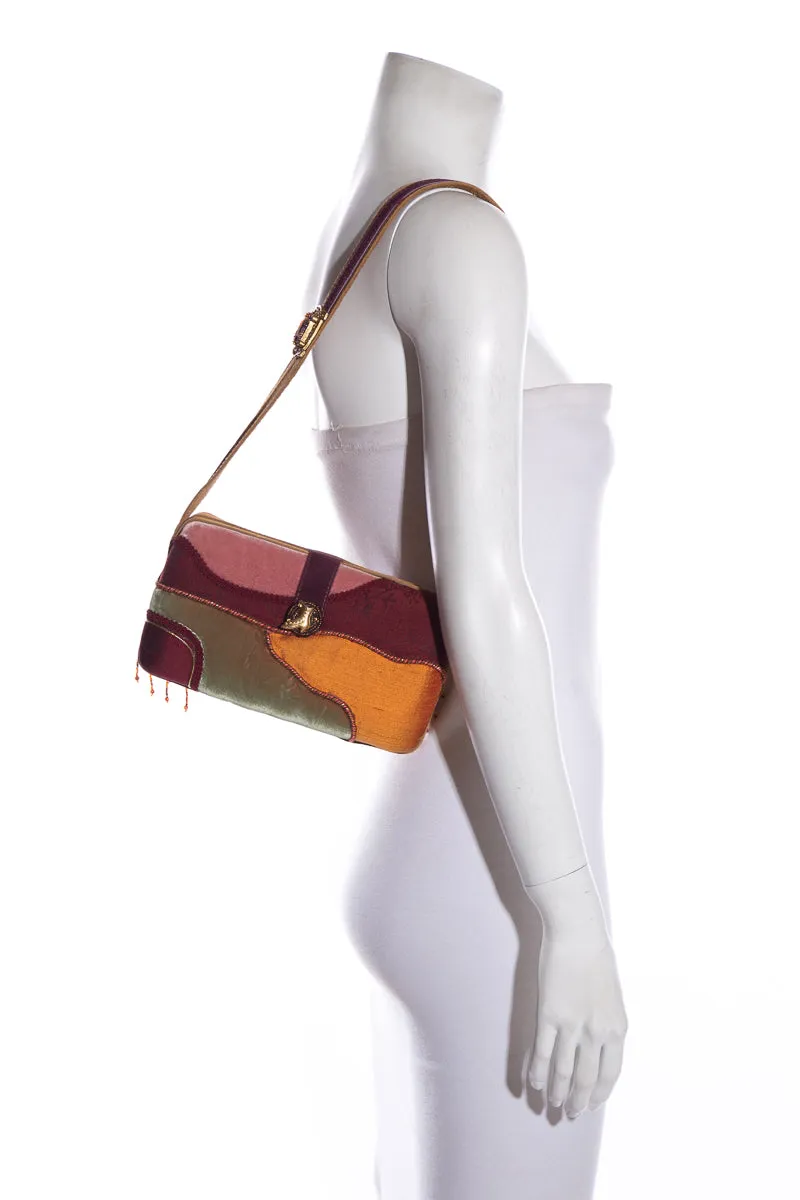 Mary Frances Multcolor Printed Embellished Shoulder Bag