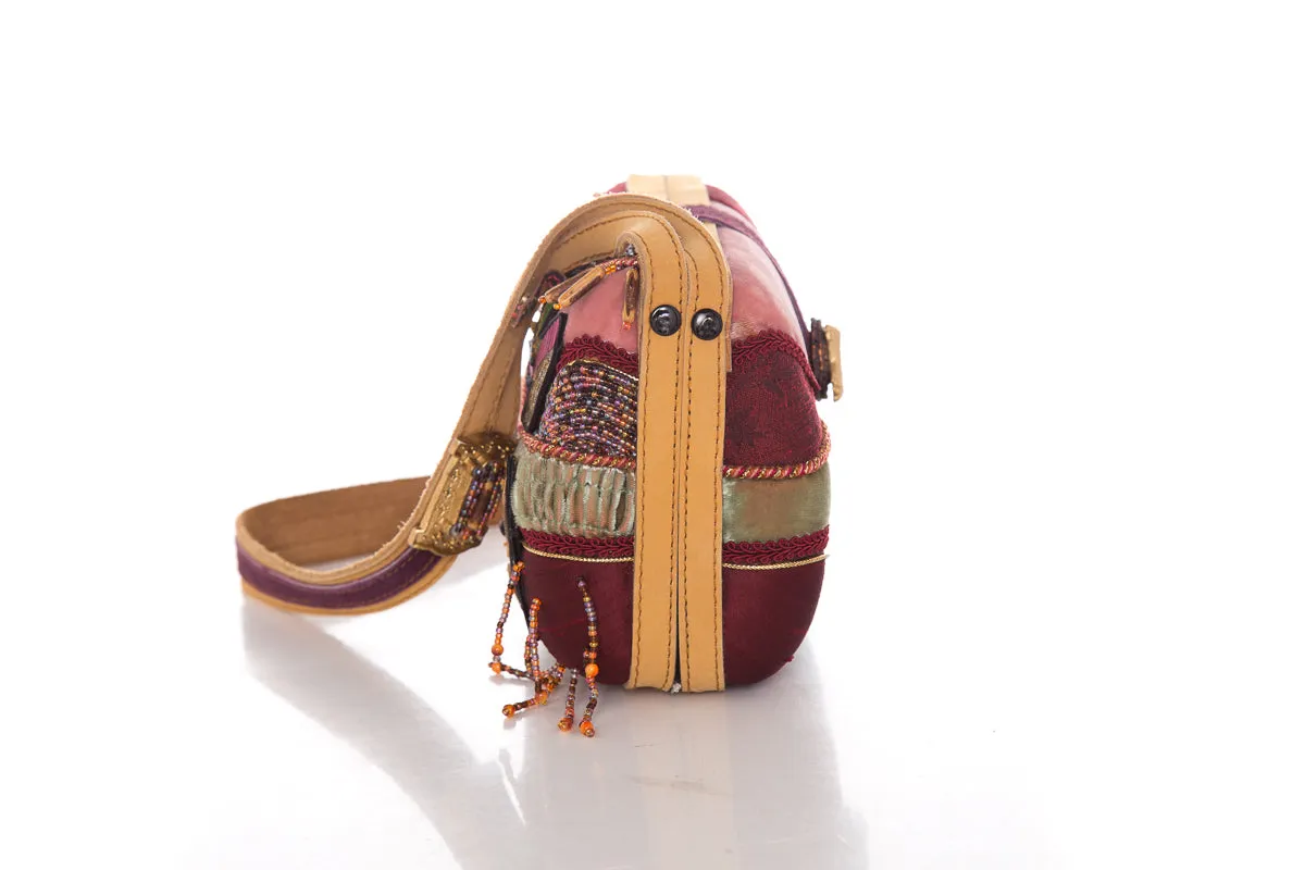Mary Frances Multcolor Printed Embellished Shoulder Bag