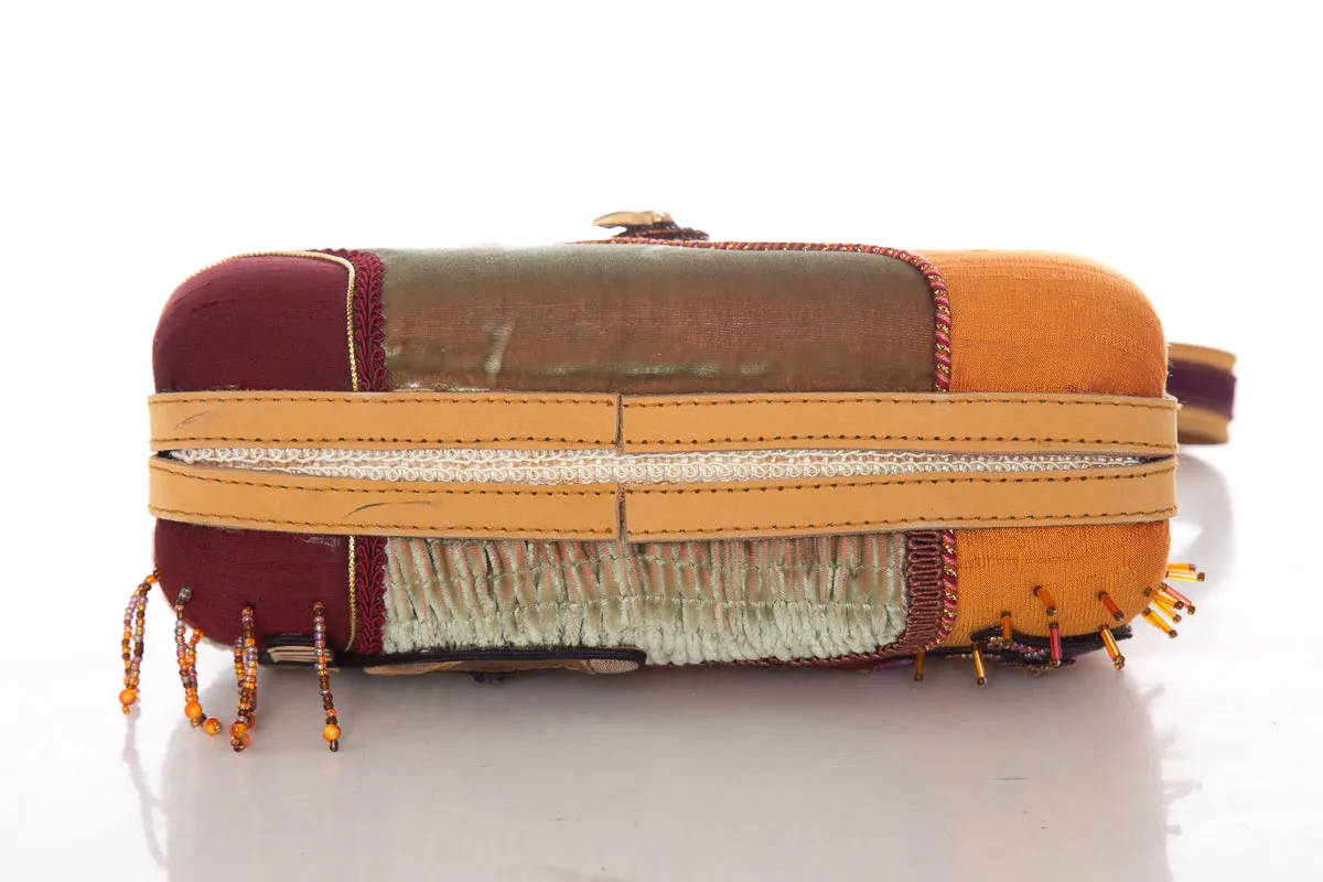 Mary Frances Multcolor Printed Embellished Shoulder Bag