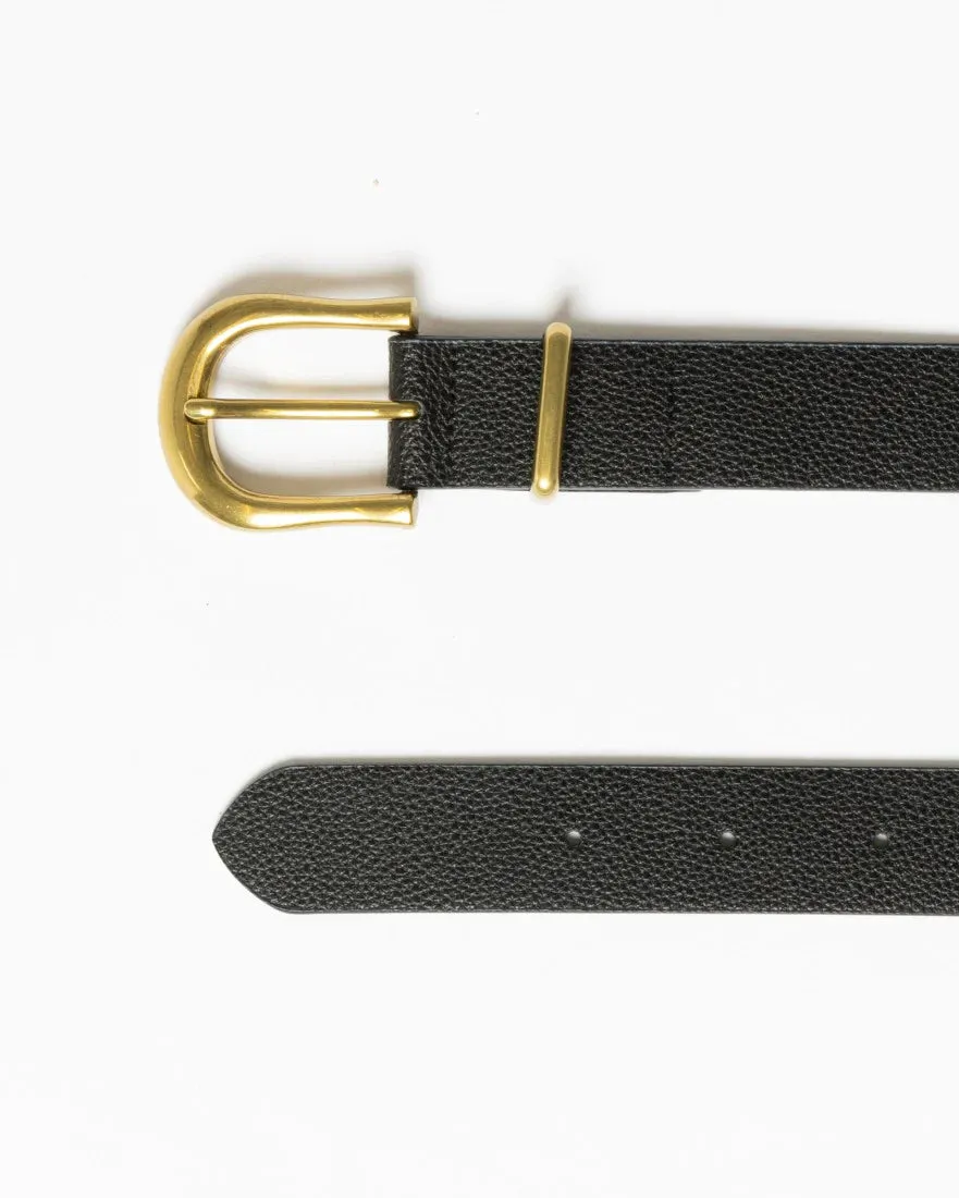 Mary High Waisted Ladies Leather Belt- Black