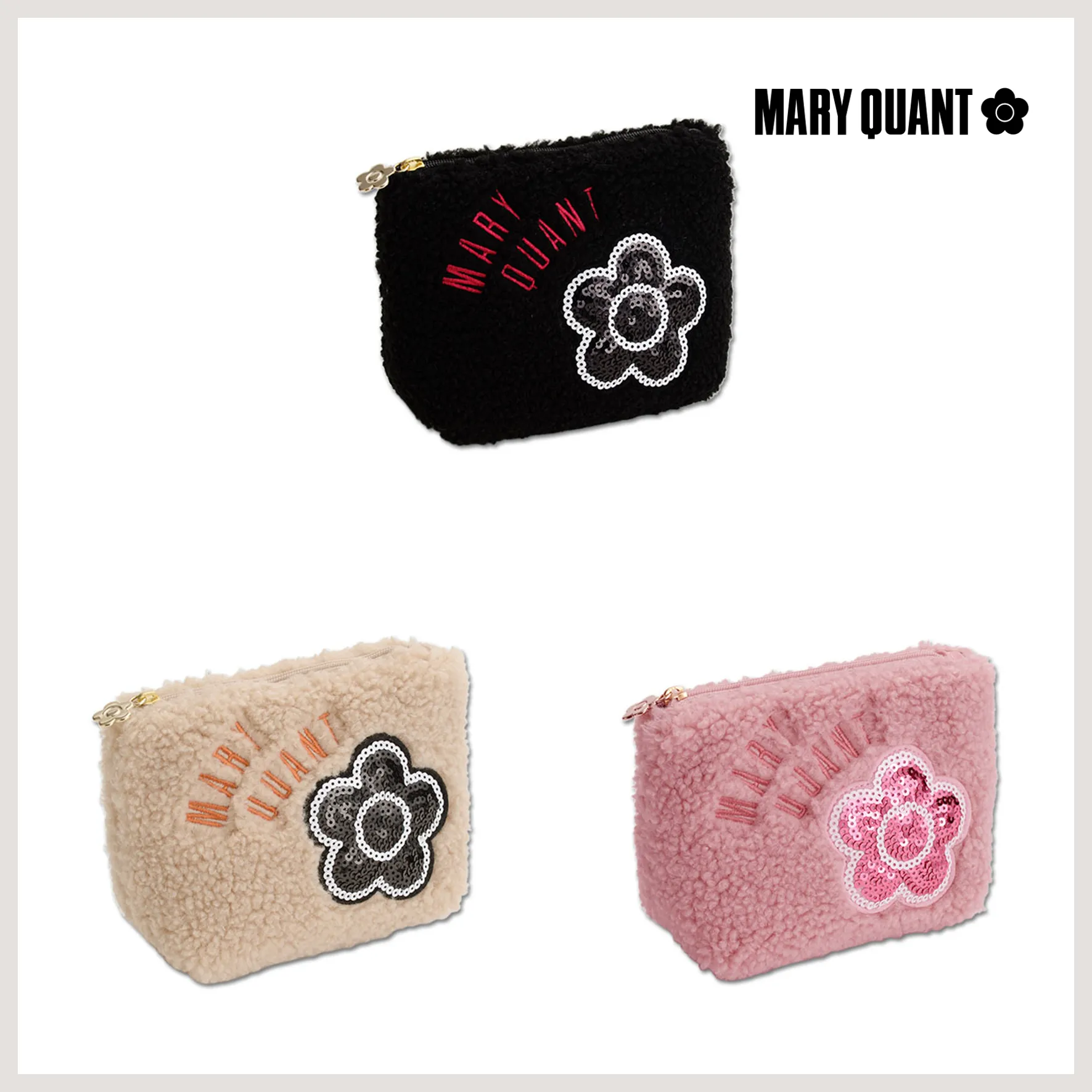 MARY QUANT Bore Sequin Boat Shape Pouch