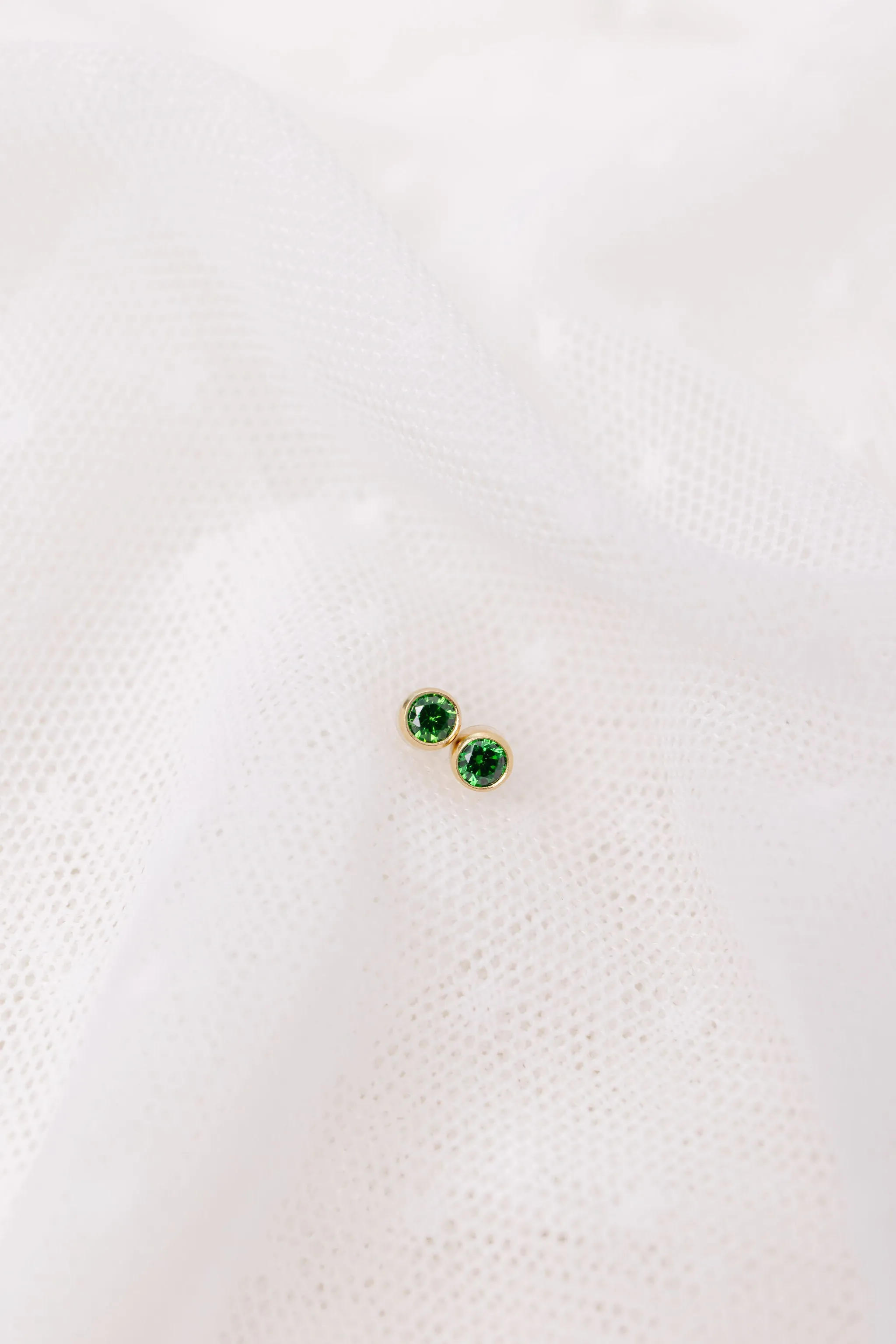 May Birthstone Stud Earrings