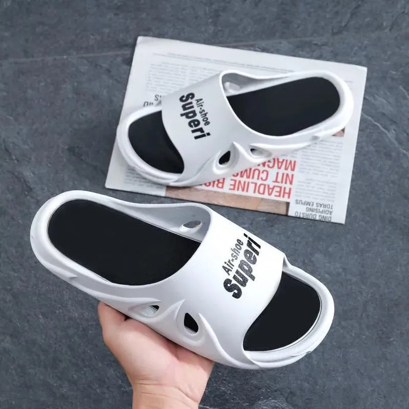 Men's and Women's Same Style Slippers Summer Couple Thick Bottom Bathroom Slippers Indoor Home Boys Slippers Go Out Non-slip Flip Flops