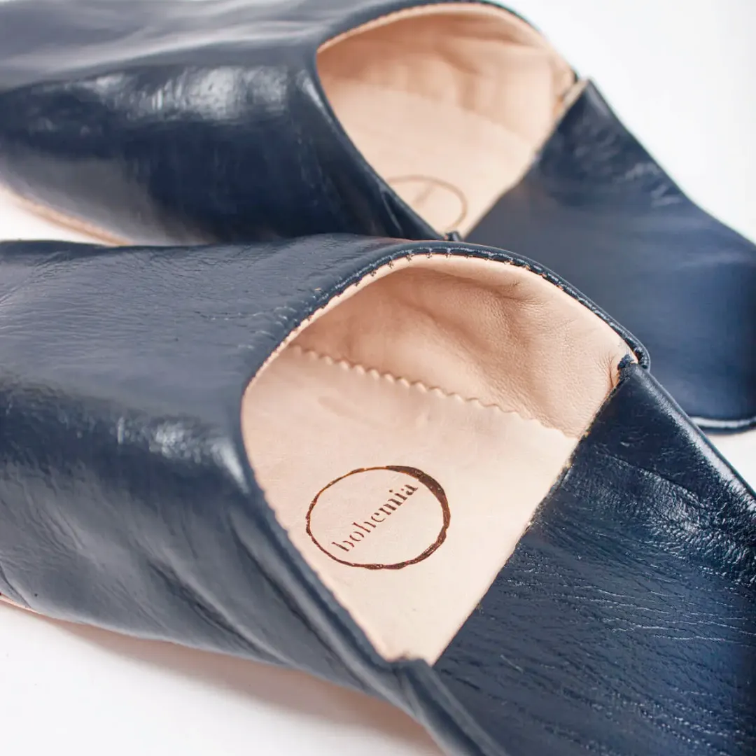 Men's Small Indigo Babouche Slippers
