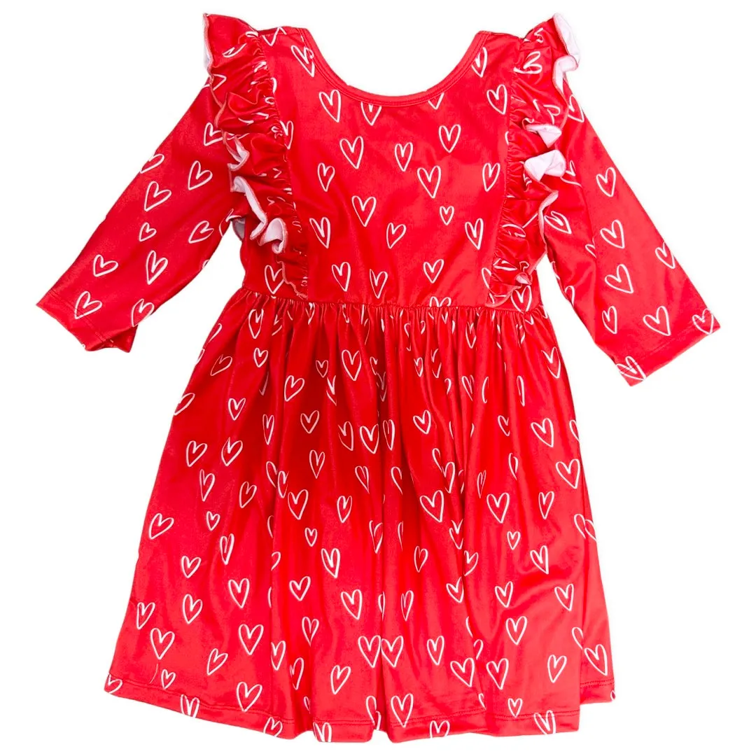 Mila & Rose Roses Are Red Ruffle Twirl Dress