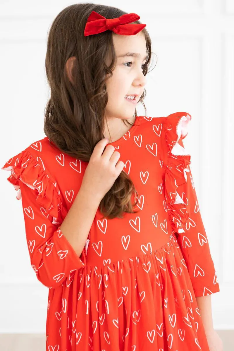 Mila & Rose Roses Are Red Ruffle Twirl Dress