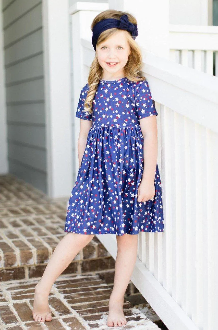 Mila & Rose Star Bright S/S Pocket Twirl Dress