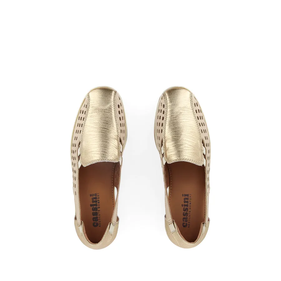 MINDY - CREAM/GOLD LEATHER