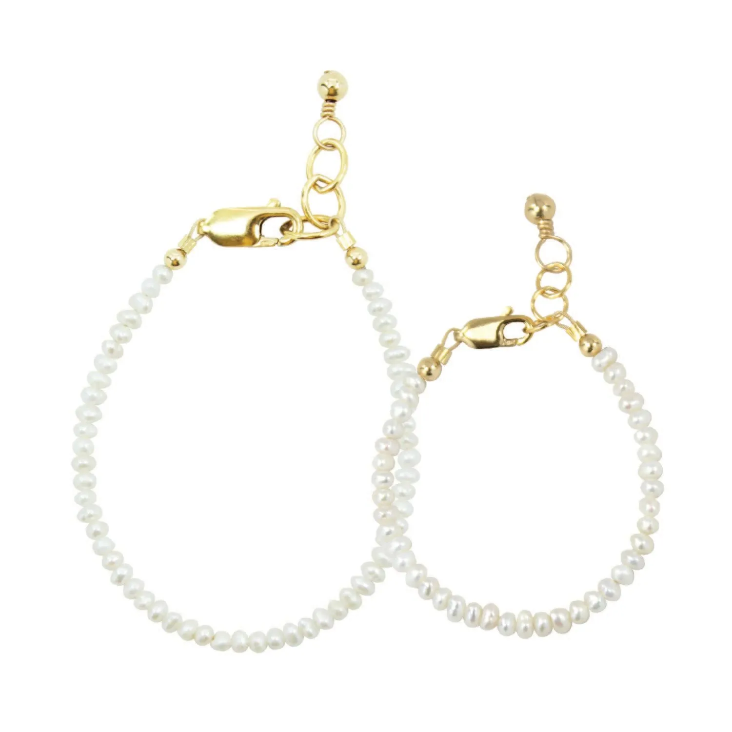 Mini Freshwater Pearl Mom   Mini Bracelet Set (2MM Beads)