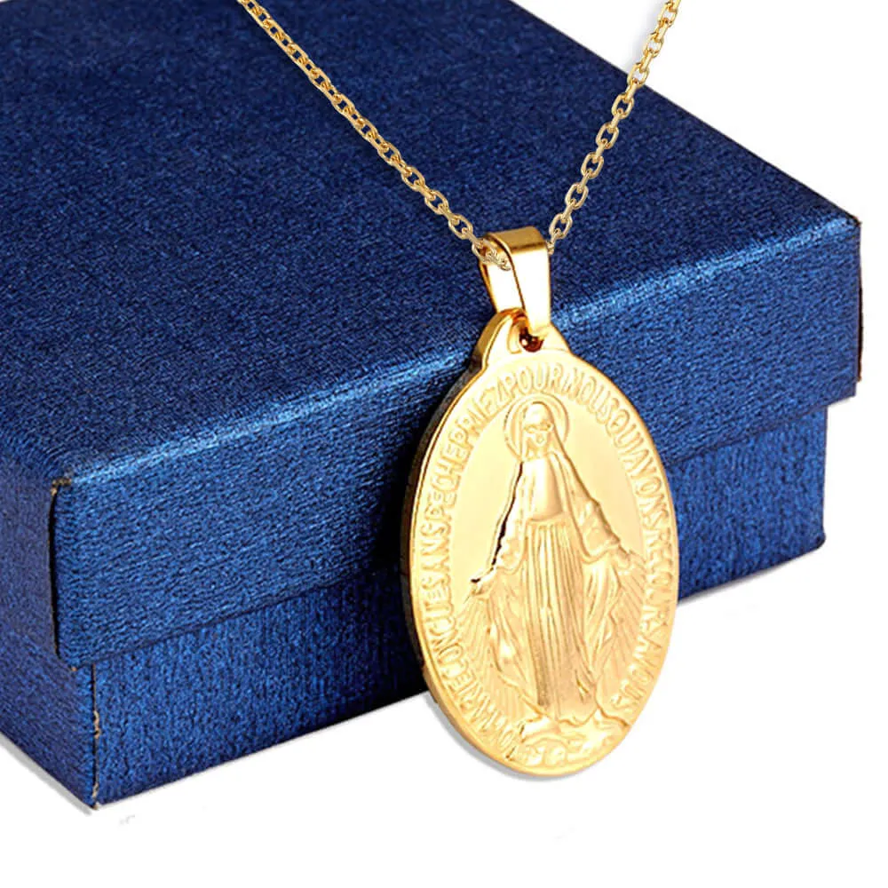 Miraculous Medal Virgin Mary Necklace