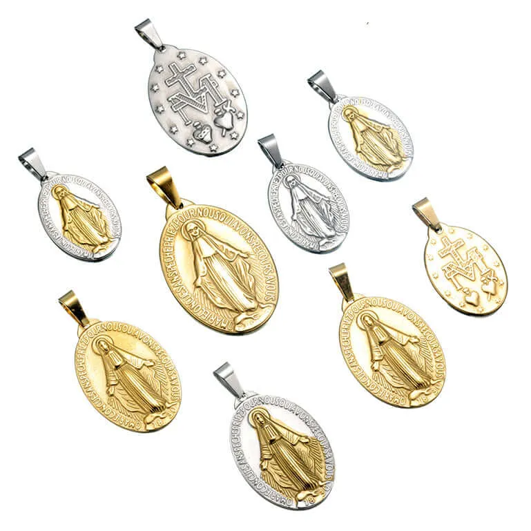 Miraculous Medal Virgin Mary Necklace