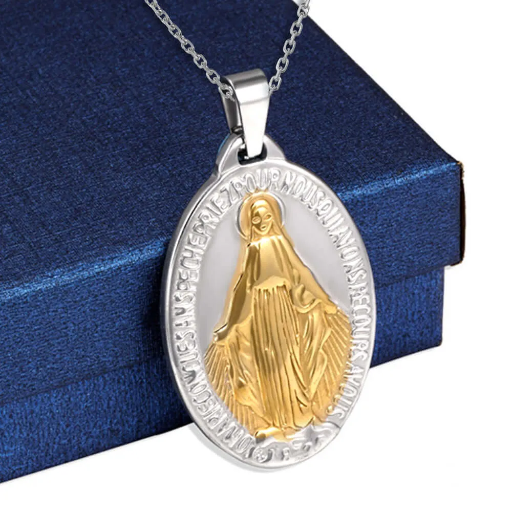 Miraculous Medal Virgin Mary Necklace