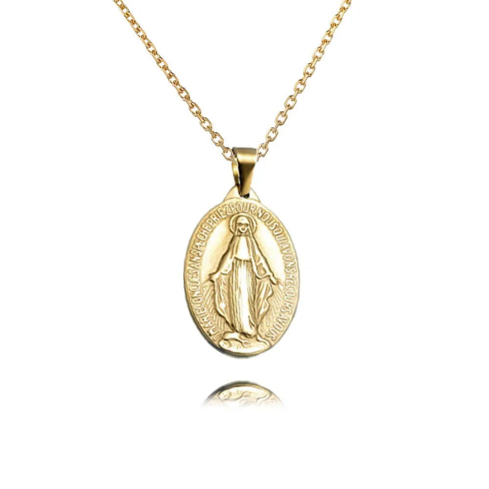 Miraculous Medal Virgin Mary Necklace
