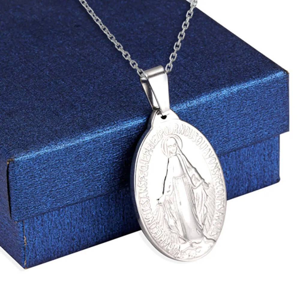 Miraculous Medal Virgin Mary Necklace