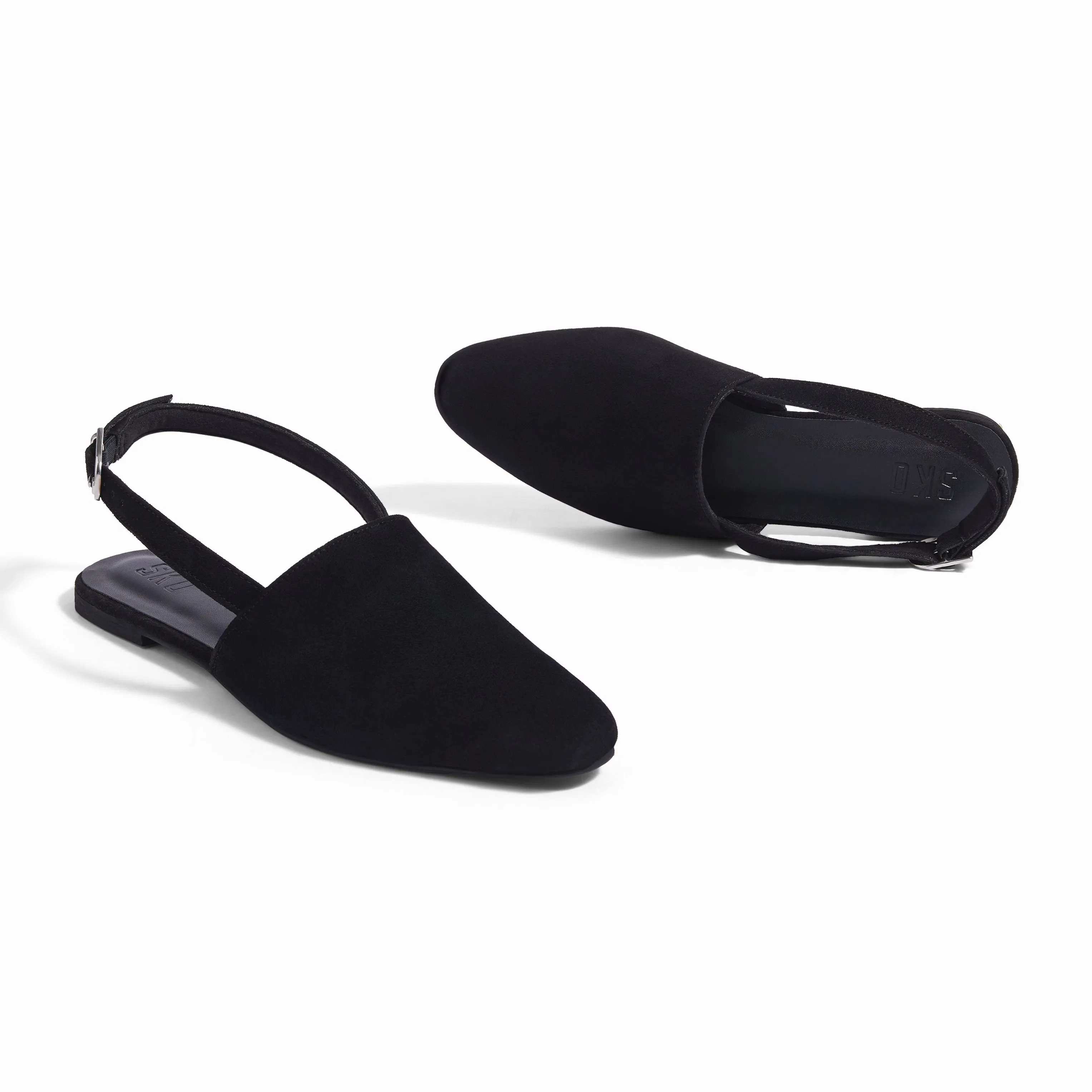 Monaze Black Flat Sandals For Women
