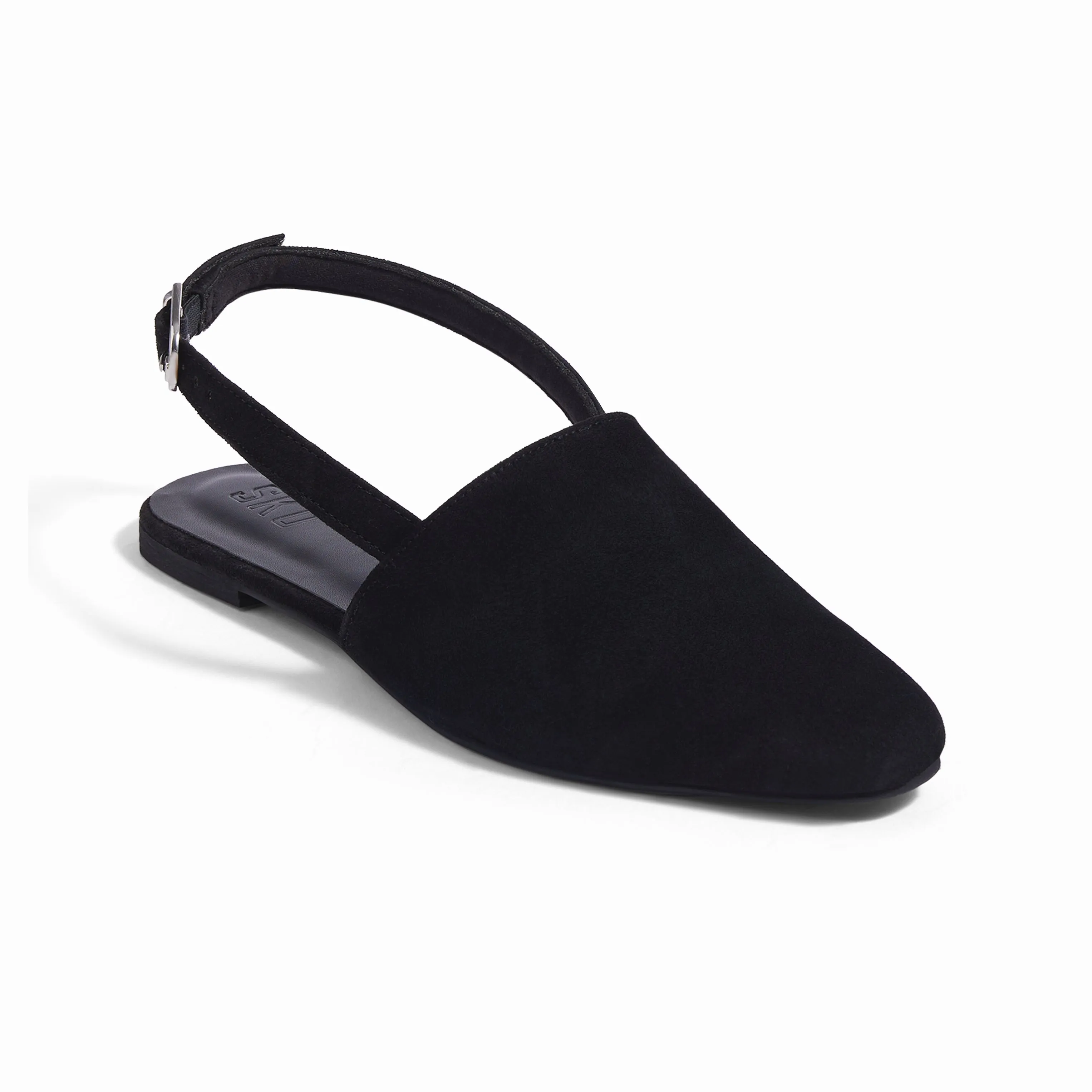 Monaze Black Flat Sandals For Women