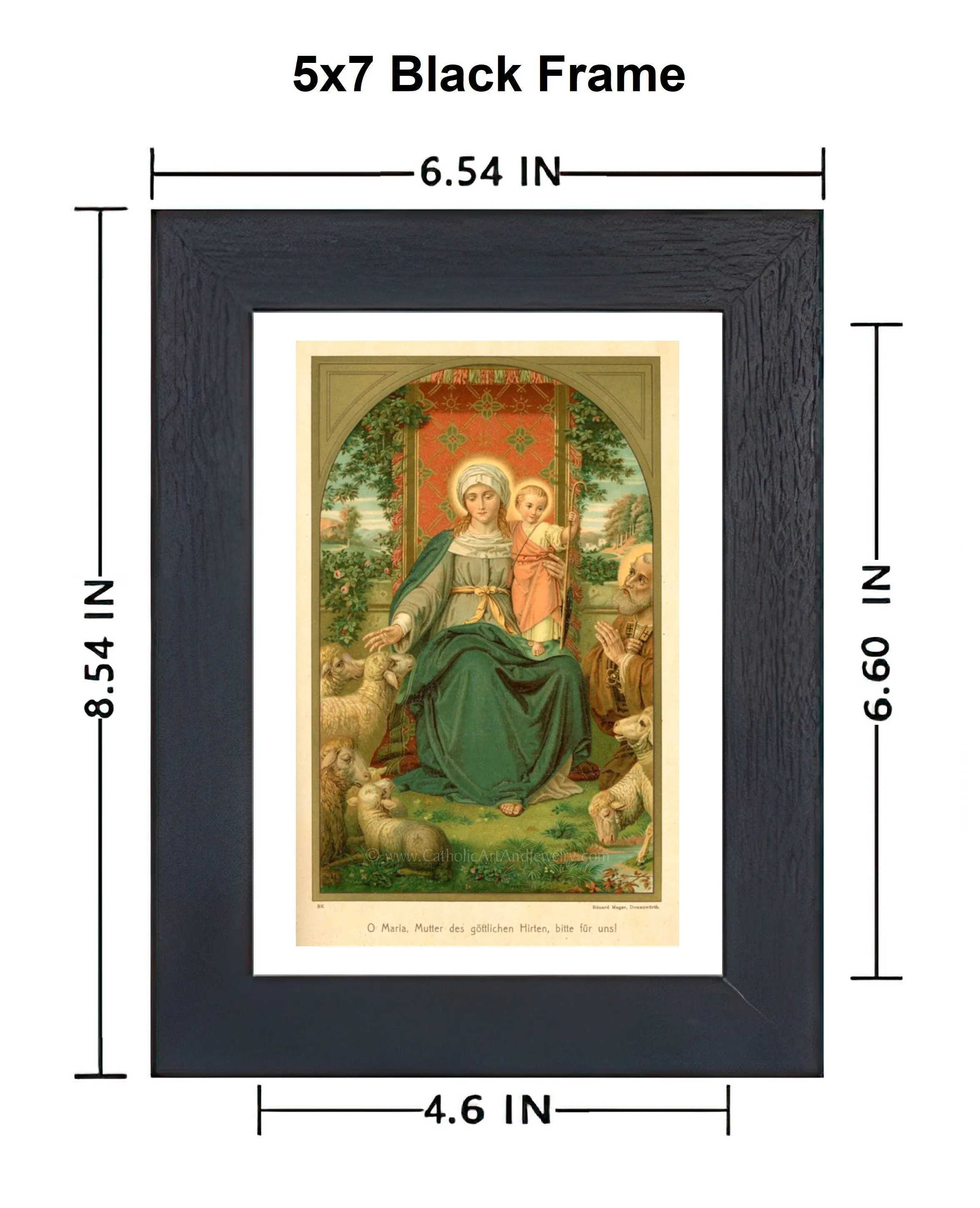 Mother of the Divine Shepherd – based on a Vintage Holy Card – Catholic Art Print – Archival Quality