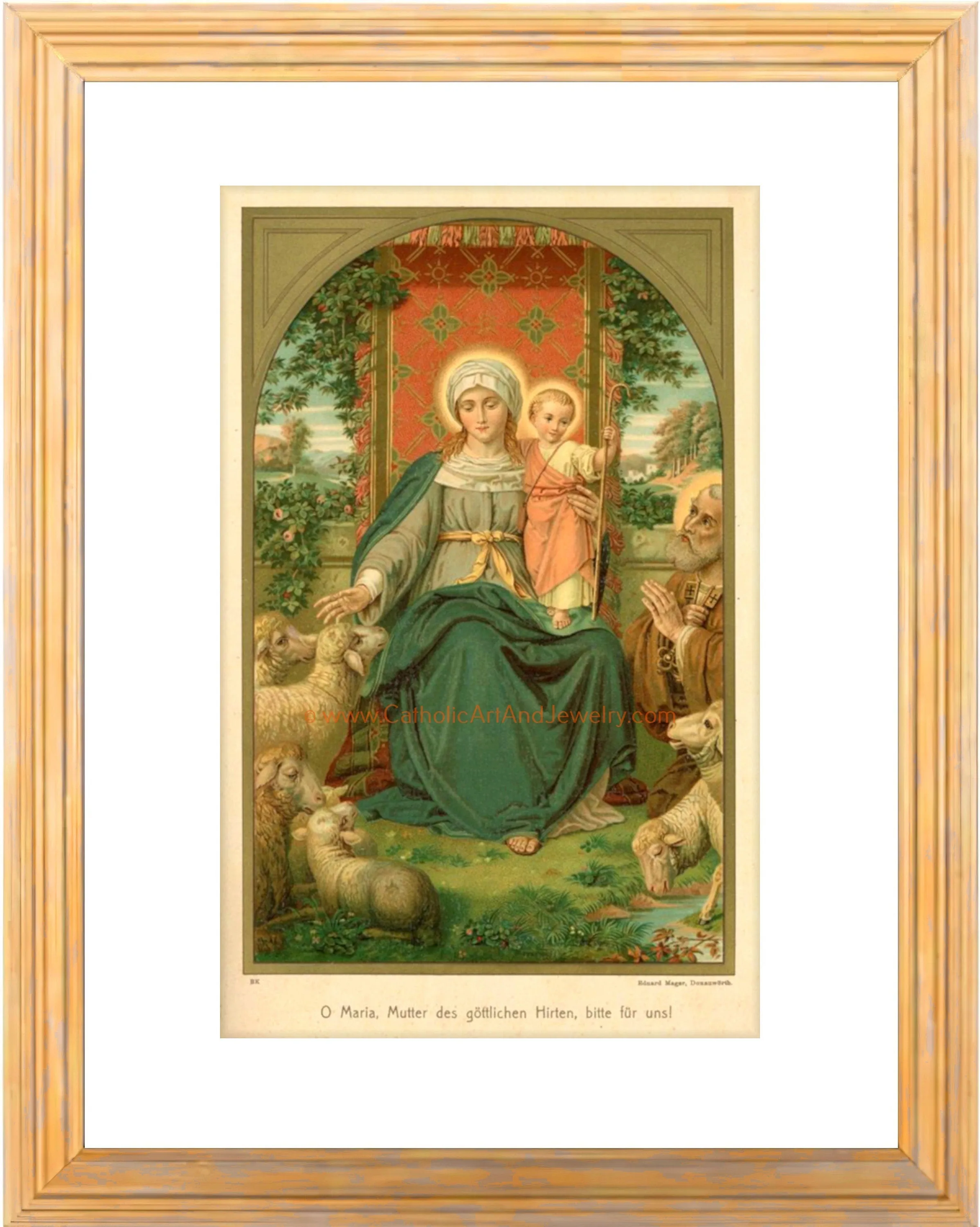 Mother of the Divine Shepherd – based on a Vintage Holy Card – Catholic Art Print – Archival Quality
