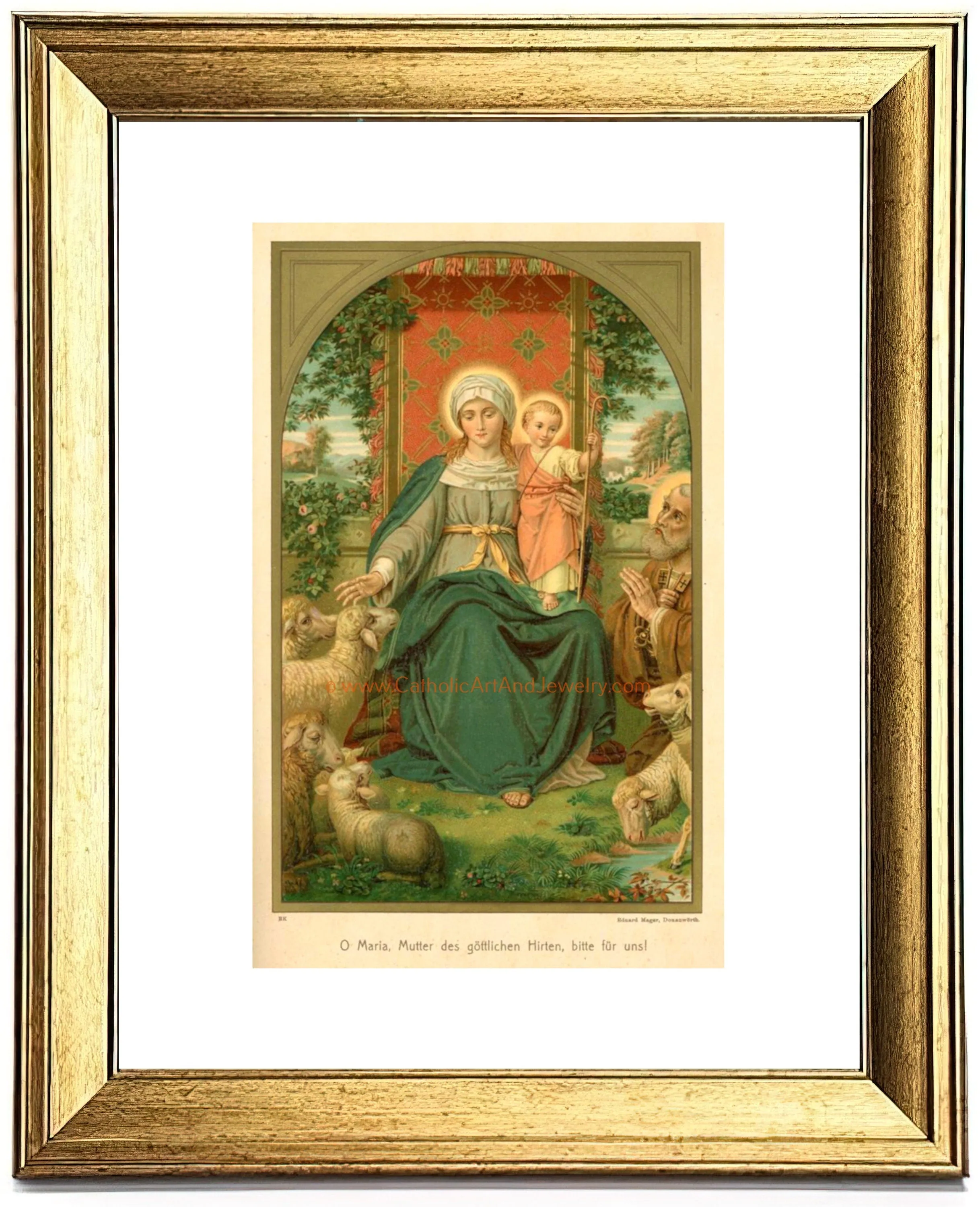 Mother of the Divine Shepherd – based on a Vintage Holy Card – Catholic Art Print – Archival Quality