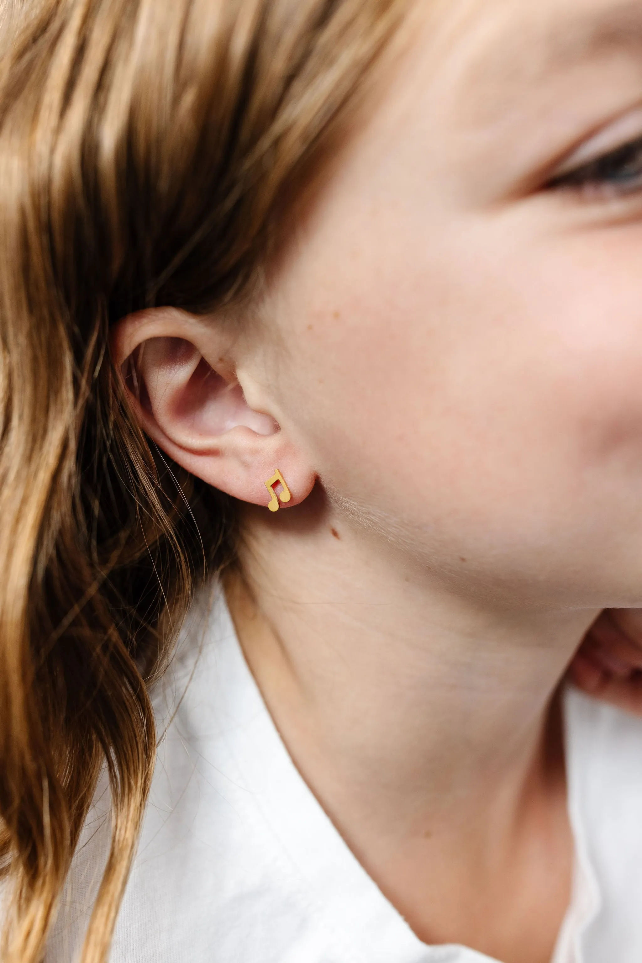 Music Note Screw Back Earrings