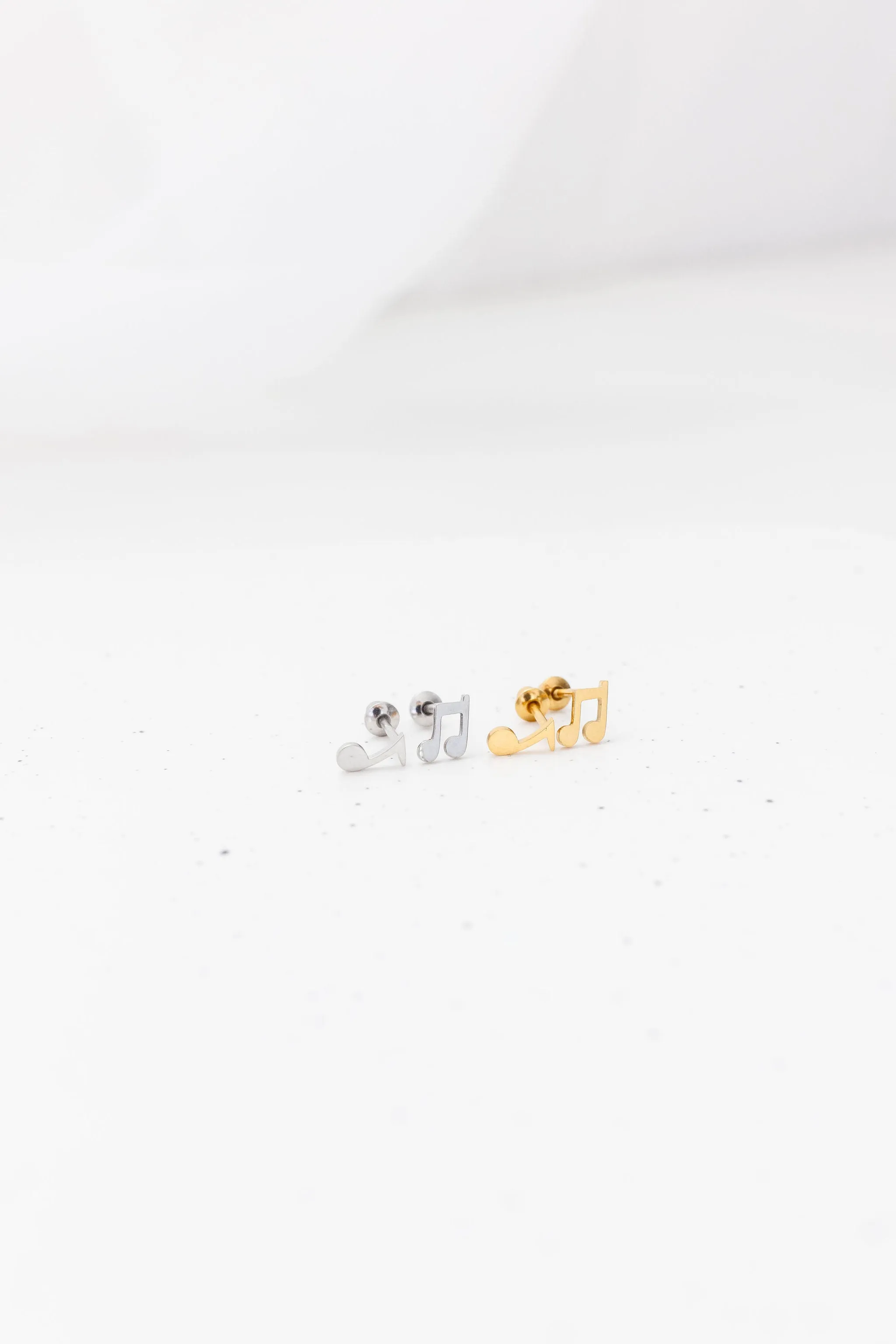 Music Note Screw Back Earrings