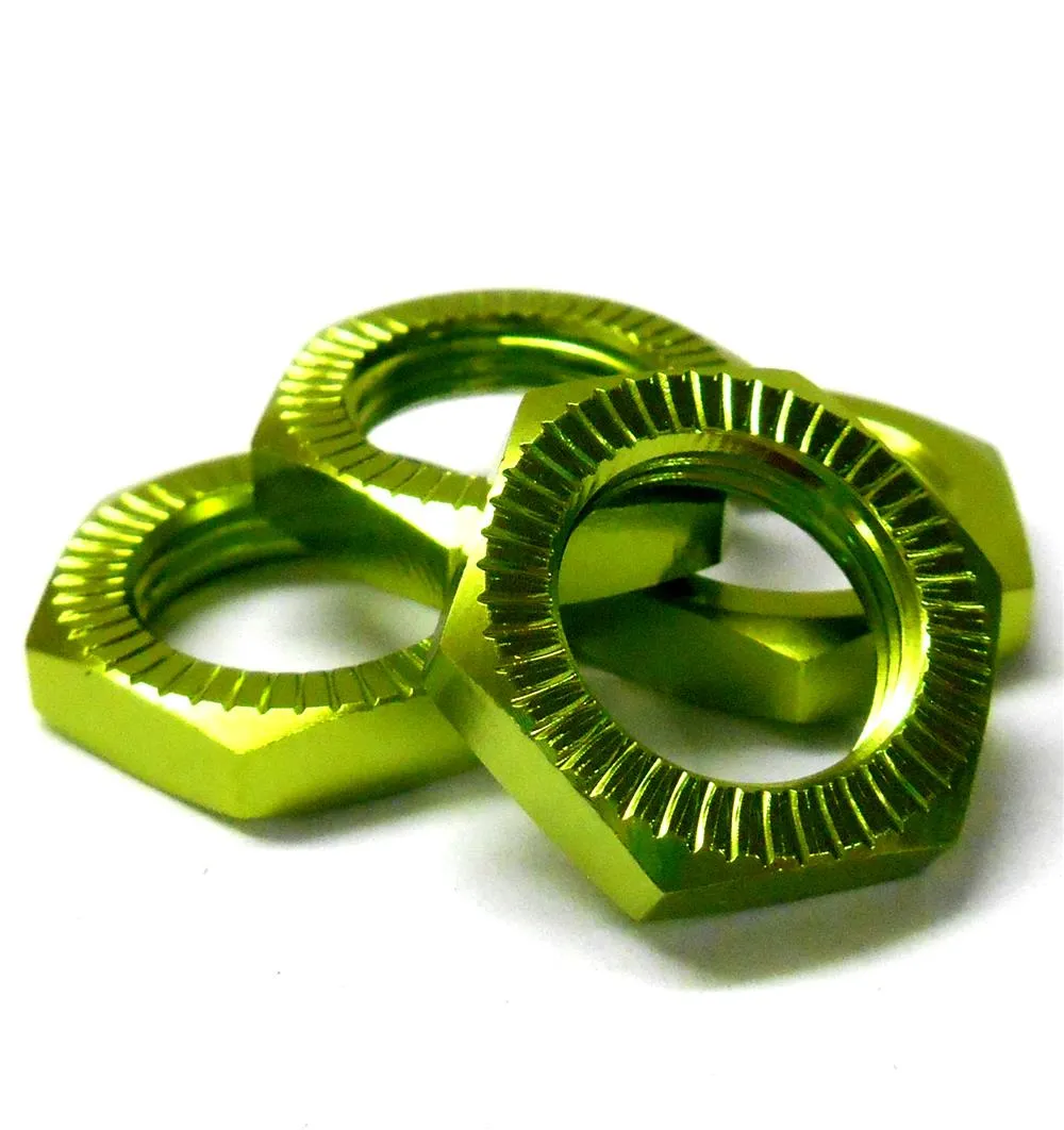 N10175 1/8 RC M17 17mm Alloy Wheel Nuts Only Nut Light Green x 4