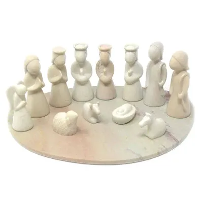 Nativity of Kisii w/ Stone Base - 13 pieces