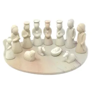 Nativity of Kisii w/ Stone Base - 13 pieces