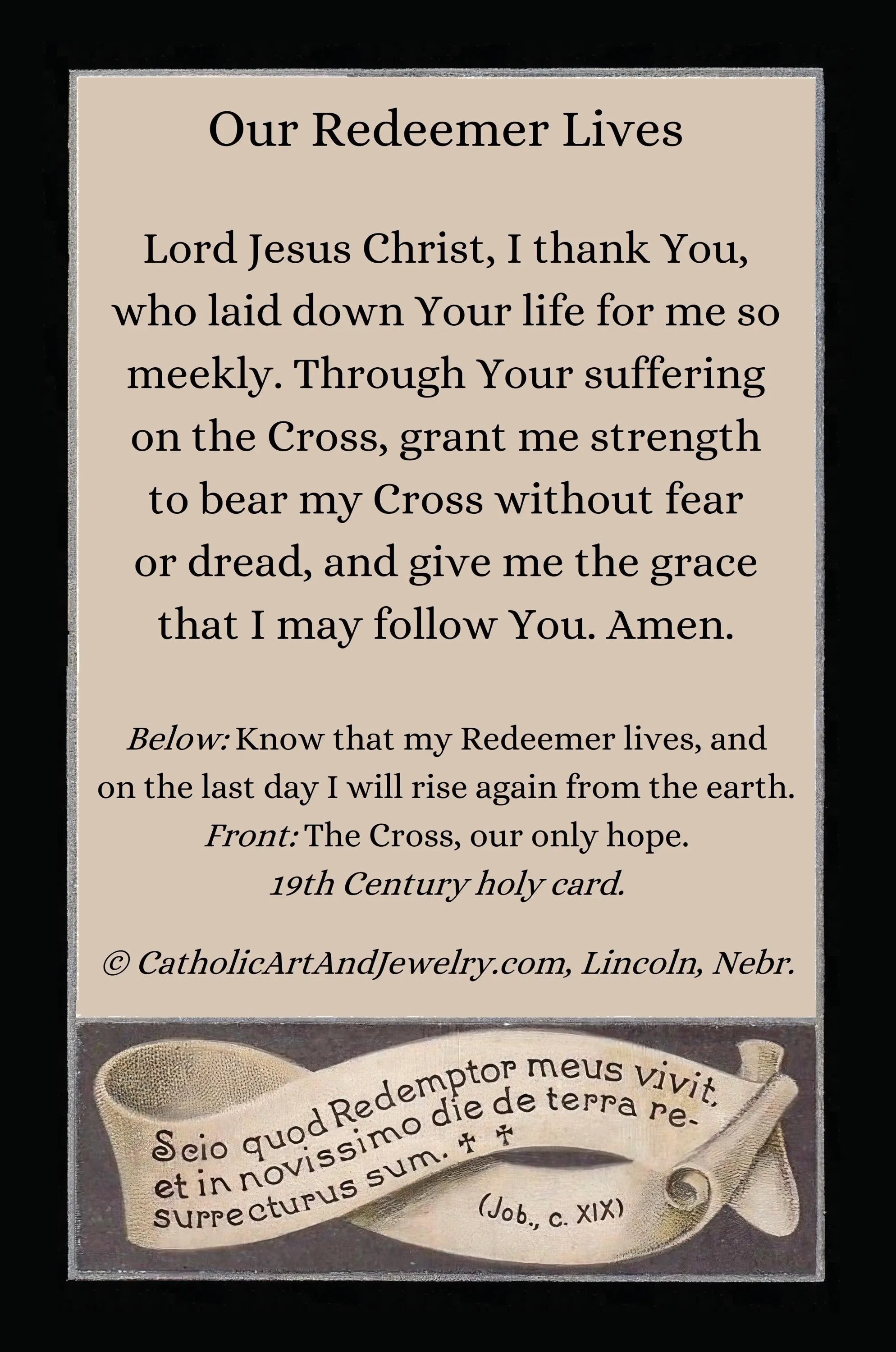New! Crucifixion – Our Redeemer Lives – pack of 10/100/1000  – Easter Holy Card