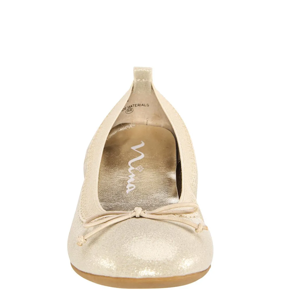 Nina Esther Platino Shimmer Ballet Flat