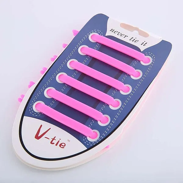 No-Tie Flat Elastic Silicone Shoelaces